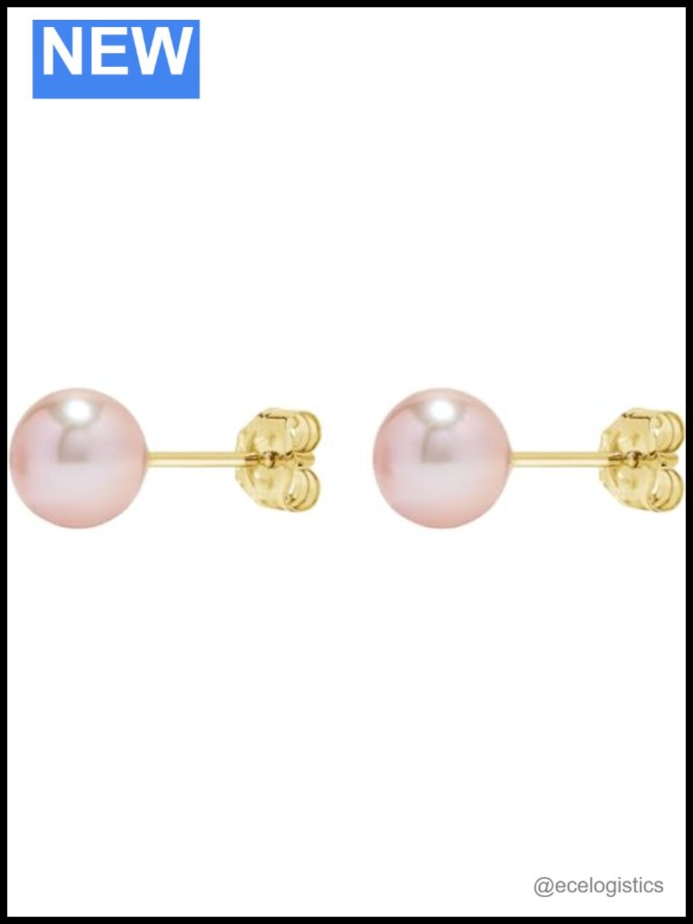 14K Yellow Gold White Gold Pearl Stud Earrings Freshwater Cultured Classic